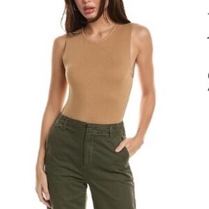 Monrow Ponte Sleeveless Bodysuit brown size XL NWT *sold out online**